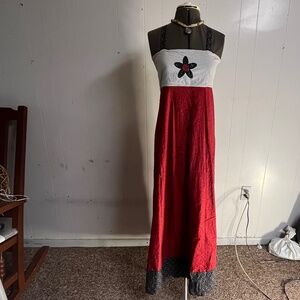 Vintage Handmade 90's Hippie Dress Open-back Size S